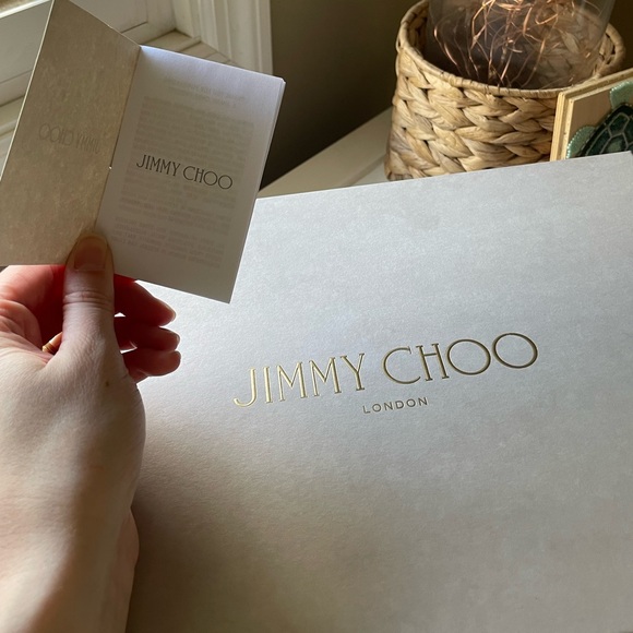 Jimmy Choo Emily 85 Metallic Silver Lizard Print Heels |  37.5 | Like New w/ Box - Picture 9 of 10